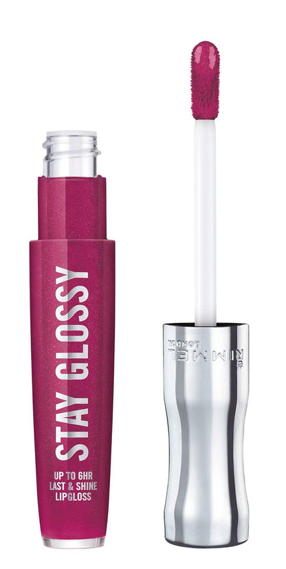 Rimmel Stay Glossy Lip Gloss – Nicht klebrig & leicht, Farbe & Glanz – 400 Berry Bad, 5,1 ml