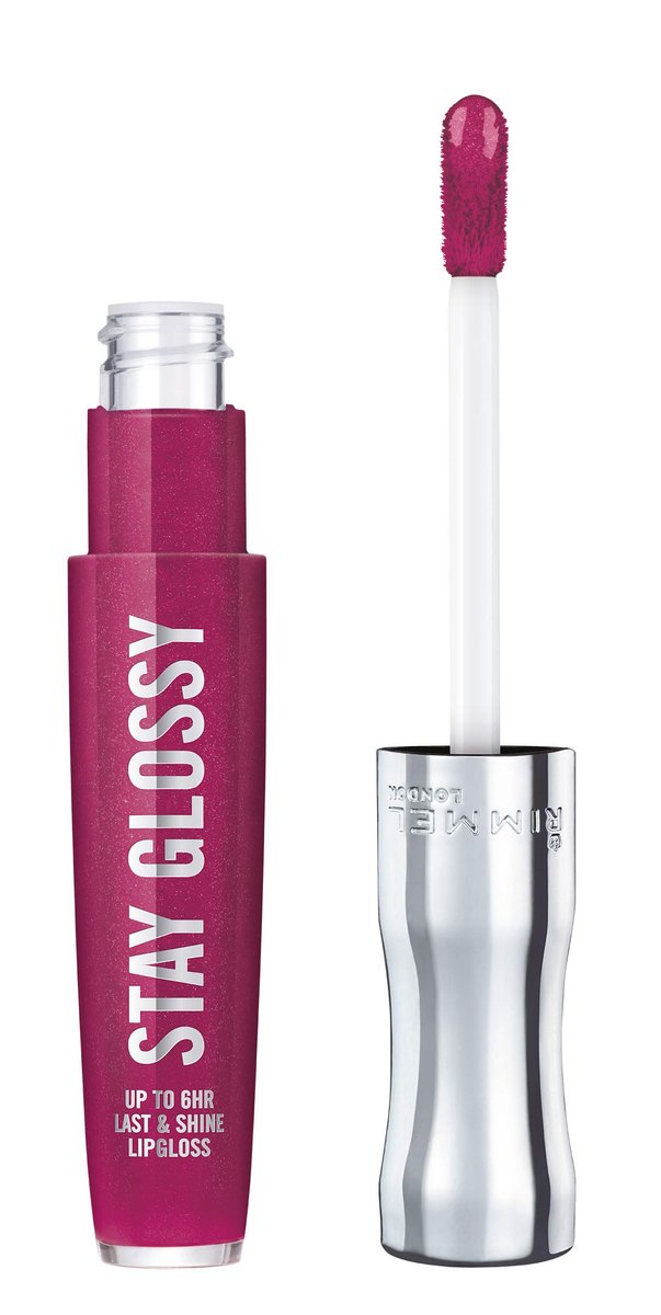 Rimmel Stay Glossy Lip Gloss – Nicht klebrig & leicht, Farbe & Glanz – 400 Berry Bad, 5,1 ml