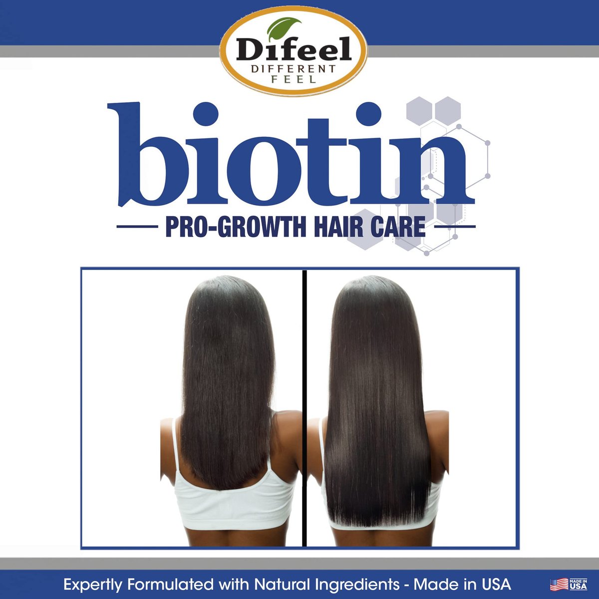 Difeel Pro-Growth Biotin Shampoo 33,8 oz – Shampoo gegen Haarausfall mit Biotin für Haarwachstum