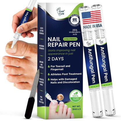 Footcure Antimykotischer Nagelstift – Extra starke Nagelpilzbehandlung mit 25 % Undecylensäure, Teebaum- & Oreganoöl, hergestellt in den USA