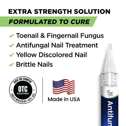 Footcure Antimykotischer Nagelstift – Extra starke Nagelpilzbehandlung mit 25 % Undecylensäure, Teebaum- & Oreganoöl, hergestellt in den USA