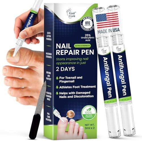 Footcure Antimykotischer Nagelstift – Extra starke Nagelpilzbehandlung mit 25 % Undecylensäure, Teebaum- & Oreganoöl, hergestellt in den USA