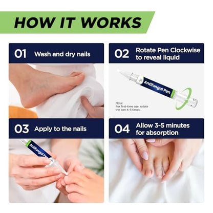 Footcure Antimykotischer Nagelstift – Extra starke Nagelpilzbehandlung mit 25 % Undecylensäure, Teebaum- & Oreganoöl, hergestellt in den USA