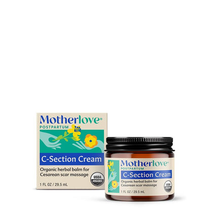 Motherlove C-Section Creme (30ml) – Bio-Kräuter-Narbencreme zur Pflege nach Kaiserschnitt – Lindert Beschwerden, minimiert Narbenbildung & reduziert Narbengewebe – Nicht-GMO, tierversuchsfrei