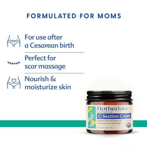 Motherlove C-Section Creme (30ml) – Bio-Kräuter-Narbencreme zur Pflege nach Kaiserschnitt – Lindert Beschwerden, minimiert Narbenbildung & reduziert Narbengewebe – Nicht-GMO, tierversuchsfrei