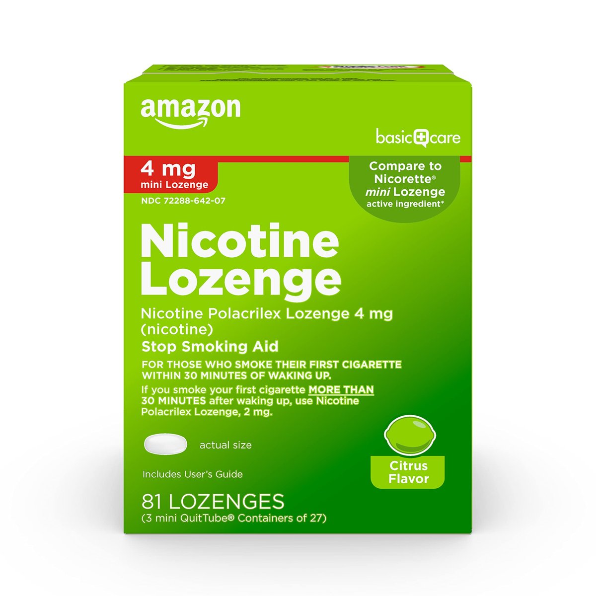 Mini Nikotin-Lutschtabletten 4 mg, Zitrusgeschmack, Raucherentwöhnung, 81 Stück