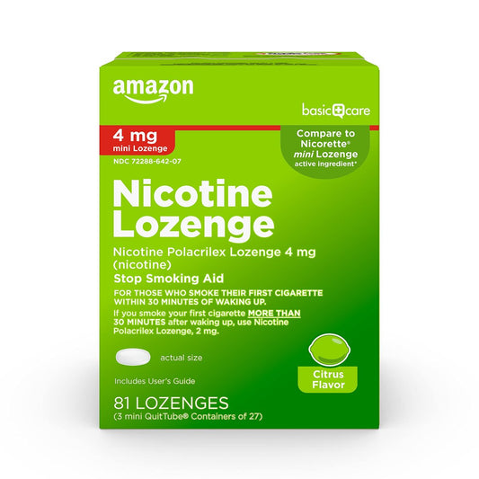 Mini Nikotin-Lutschtabletten 4 mg, Zitrusgeschmack, Raucherentwöhnung, 81 Stück