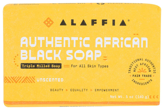 Alaffia Unparfümierte Authentische Afrikanische Schwarze Seife, 141 g