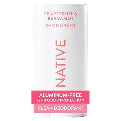 Native Deodorant Grapefruit & Bergamot – Aluminiumfrei, 72h Geruchskontrolle, 2,65 oz