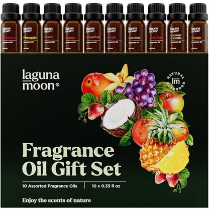 Duftöl Set - Premium 10 Stück Duftöle für Kerzenherstellung, Seifenduft, Aromaperlen, Badebomben, Parfüm & Aromaöl für Lipgloss - Fruchtige Düfte (10 ml)