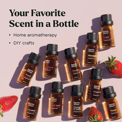 Duftöl Set - Premium 10 Stück Duftöle für Kerzenherstellung, Seifenduft, Aromaperlen, Badebomben, Parfüm & Aromaöl für Lipgloss - Fruchtige Düfte (10 ml)