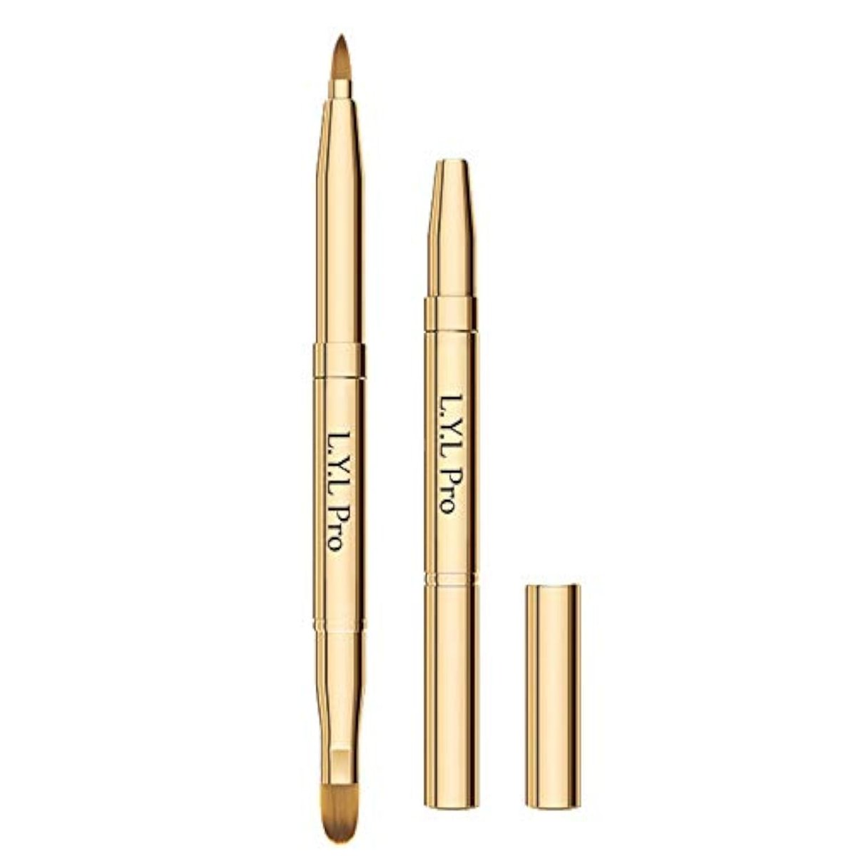 L.Y.L Pro Gold Retractable Lippenpinsel Doppelendig: Präziser Lipgloss-Pinsel für unterwegs – ideales Weihnachtsgeschenk