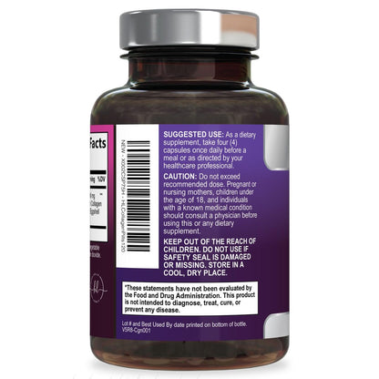 Multi Collagen Peptide Komplex – Fortschrittliche hydrolysierte Kollagen-Kapseln mit Typ I, II, III, V & X – Haar, Haut, Nägel & Gelenke – Für Frauen & Männer – Hergestellt in den USA – 120 Kapseln