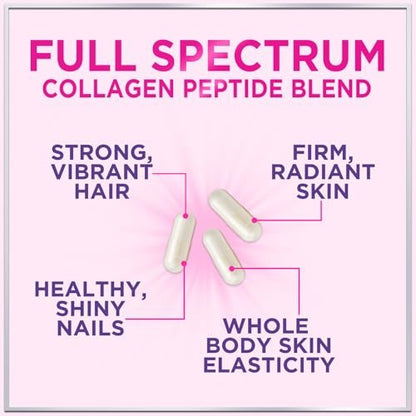 Multi Collagen Peptide Komplex – Fortschrittliche Hydrolysierte Kollagenkapseln mit Typ I, II, III, V & X – Unterstützung für Haut, Haare, Nägel & Gelenke für Frauen & Männer – Hergestellt in den USA – 60 Kapseln
