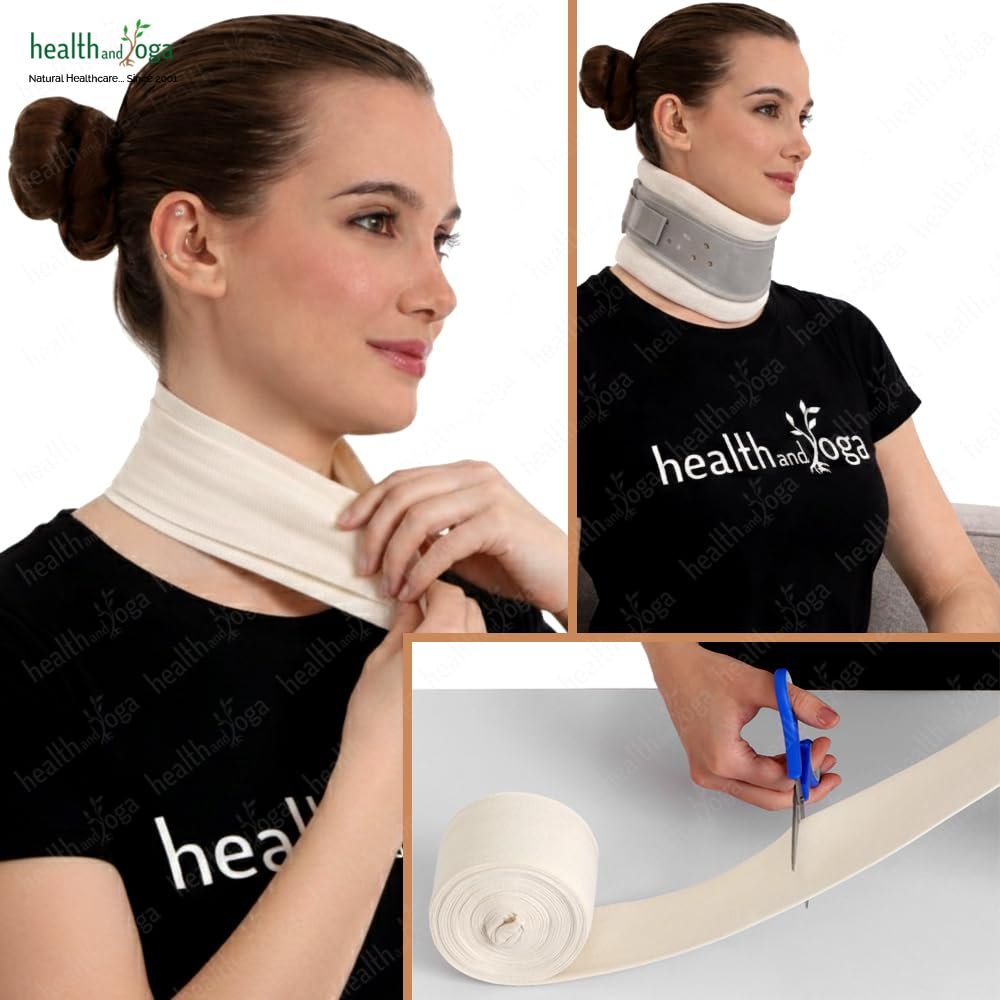 HealthAndYoga™ LayerGuard Baumwoll-Strick-Schlauchverband-Rolle, dehnbare Rohbaumwolle – Komfort-Wear, Schweißabsorbierend – Unter-Über-Gipsverband (Off-White 3 Zoll)