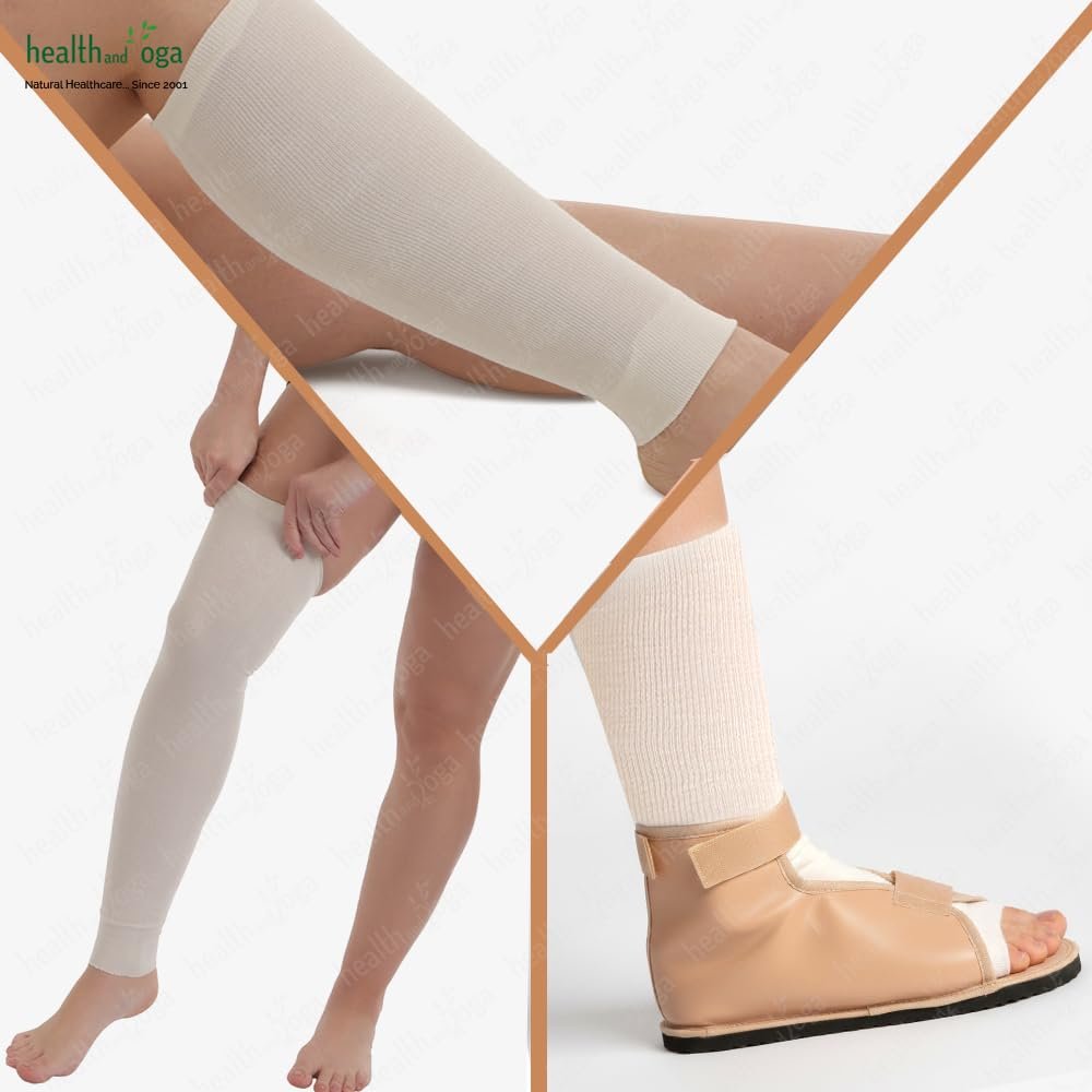 HealthAndYoga™ LayerGuard Baumwoll-Strick-Schlauchverband-Rolle, dehnbare Rohbaumwolle – Komfort-Wear, Schweißabsorbierend – Unter-Über-Gipsverband (Off-White 3 Zoll)