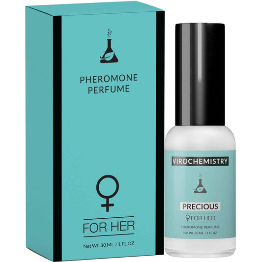 VIROCHEMISTRY Pheromones to Attract Men for Women (Precious) - Elegantes, ultra starkes organisches Duftkörperparfüm (1 Fl. Oz) - Pheromonparfüm für Frauen