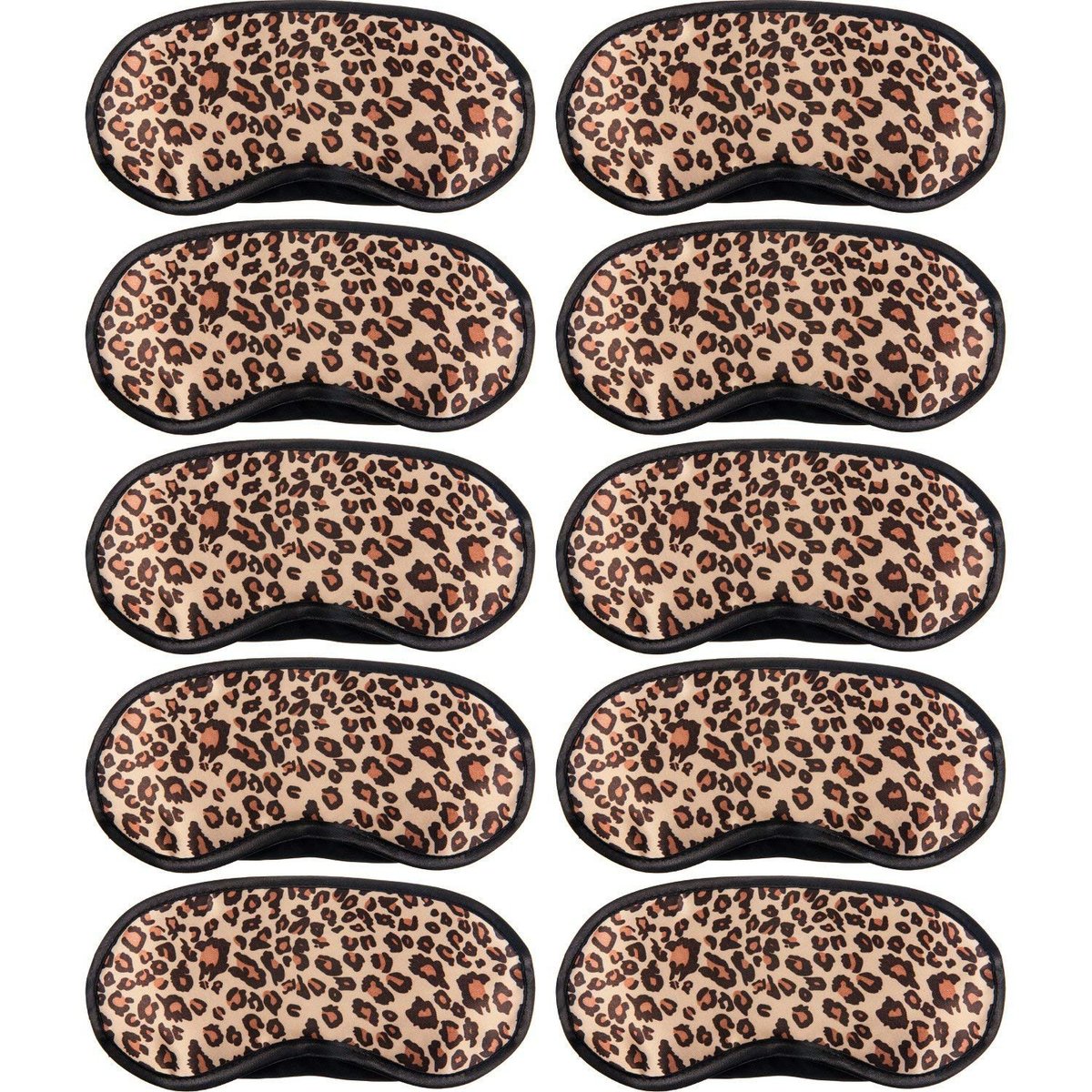 10er-Pack Schlafmasken im Leoparden-Design – Augenmaske für erholsamen Schlaf, Reisen, Schichtarbeit – mit Nasensteg, für Männer und Frauen