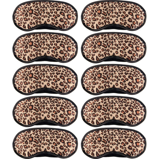 10er-Pack Schlafmasken im Leoparden-Design – Augenmaske für erholsamen Schlaf, Reisen, Schichtarbeit – mit Nasensteg, für Männer und Frauen