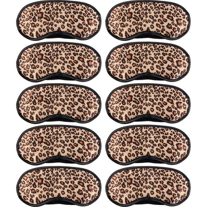 10er-Pack Schlafmasken im Leoparden-Design – Augenmaske für erholsamen Schlaf, Reisen, Schichtarbeit – mit Nasensteg, für Männer und Frauen