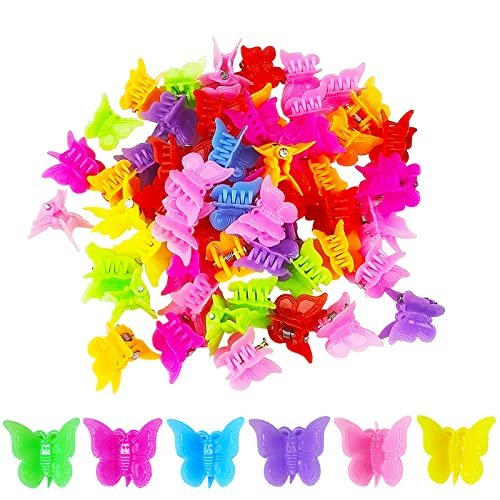 Mandalahuang Haarspangen, 100 Stück Schmetterlings-Haarspangen, Pastell, Regenbogen, Mini-Haarspangen für Mädchen