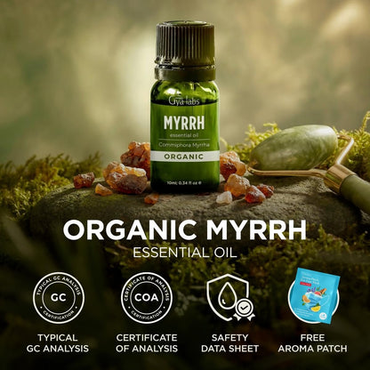 Gya Labs Bio Myrrhe Ätherisches Öl – 0,34 Fl Oz für Haut, Haare, Diffuser, Aromatherapie, DIY Kerzenherstellung