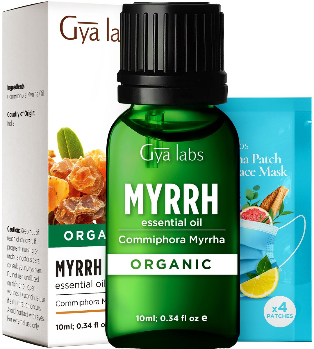 Gya Labs Bio Myrrhe Ätherisches Öl – 0,34 Fl Oz für Haut, Haare, Diffuser, Aromatherapie, DIY Kerzenherstellung