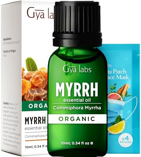 Gya Labs Bio Myrrhe Ätherisches Öl – 0,34 Fl Oz für Haut, Haare, Diffuser, Aromatherapie, DIY Kerzenherstellung