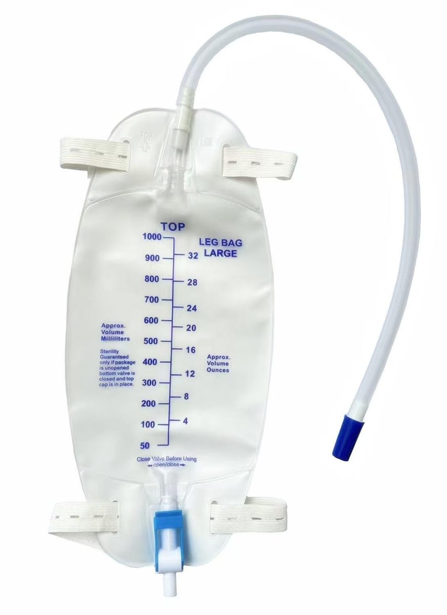 lifevv 3er-Pack Beinbeutel für Urin, 32 oz mit 3 x 45 cm Schlauch, Rückschlagventil, Stoffbänder und Easy-Flip-Ablass