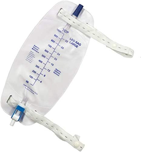 lifevv 3er-Pack Beinbeutel für Urin, 32 oz mit 3 x 45 cm Schlauch, Rückschlagventil, Stoffbänder und Easy-Flip-Ablass