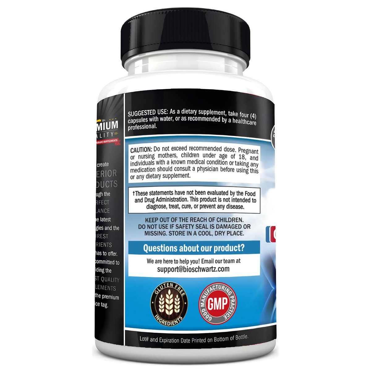 BioSchwartz Knochenstärkungs-Supplement – Sanfter, nicht verstopfender Knochenkomplex für Frauen & Männer mit 9-in-1 Formel aus Calcium, Magnesium, Zink, D3, K2 & mehr – Drittgeprüft – 1 Monat