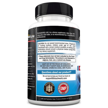 BioSchwartz Knochenstärkungs-Supplement – Sanfter, nicht verstopfender Knochenkomplex für Frauen & Männer mit 9-in-1 Formel aus Calcium, Magnesium, Zink, D3, K2 & mehr – Drittgeprüft – 1 Monat