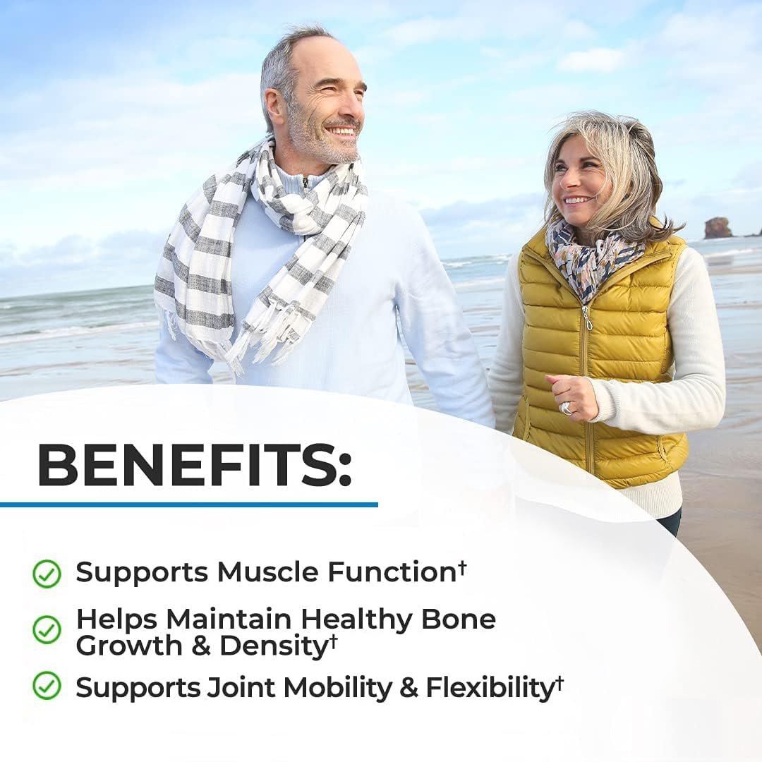 BioSchwartz Knochenstärkungs-Supplement – Sanfter, nicht verstopfender Knochenkomplex für Frauen & Männer mit 9-in-1 Formel aus Calcium, Magnesium, Zink, D3, K2 & mehr – Drittgeprüft – 1 Monat