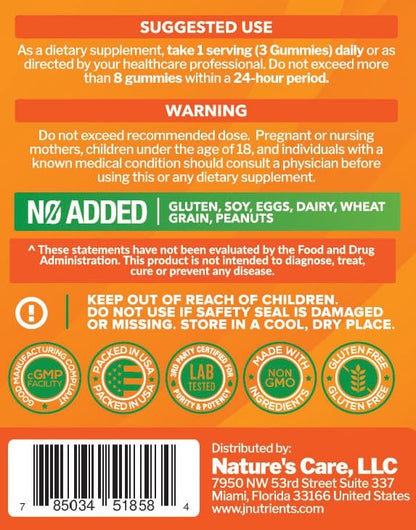 Vitamin C Gummis 1000mg – Kaubare Multivitamine für Erwachsene & Kinder mit Zink für Immun- & Kollagenunterstützung – Höchste Stärke, Natürlicher Orangen-Geschmack – Glutenfrei, Nicht-GVO, Vegetarisch – 60 Gummis
