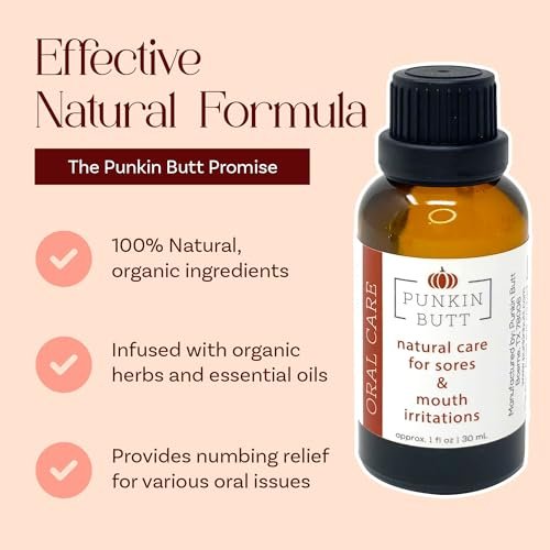 Punkin Bio Zahnfleisch & Mundschmerz Öl – Verdünntes Nelkenöl mit Kamille & Pfefferminze | Natürliche Tropfen für Mundreizungen (30 ml)