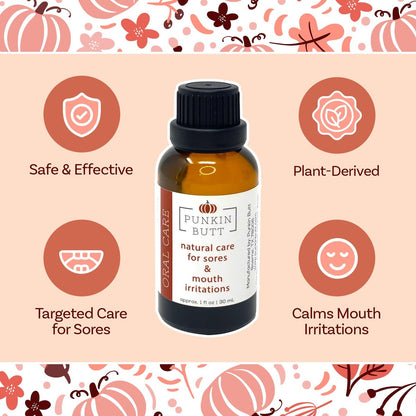Punkin Bio Zahnfleisch & Mundschmerz Öl – Verdünntes Nelkenöl mit Kamille & Pfefferminze | Natürliche Tropfen für Mundreizungen (30 ml)