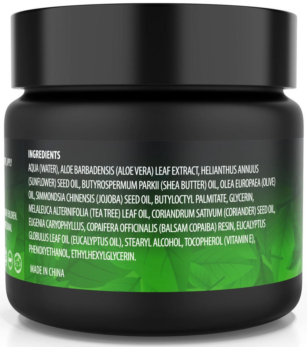Viking Revolution Teebaumöl-Balsam - Fußcreme für trockene Haut - Tiefenfeuchtigkeitsspendende Formel mit Aloe Vera, Vitamin E & Eukalyptus - Beruhigt & Hydratisiert raue Hände, Ellbogen & Füße (60 ml, 1er-Pack)