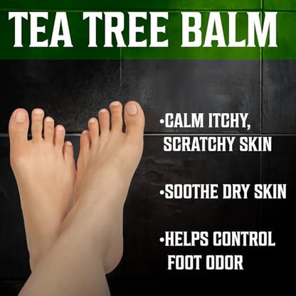Viking Revolution Teebaumöl-Balsam - Fußcreme für trockene Haut - Tiefenfeuchtigkeitsspendende Formel mit Aloe Vera, Vitamin E & Eukalyptus - Beruhigt & Hydratisiert raue Hände, Ellbogen & Füße (60 ml, 1er-Pack)