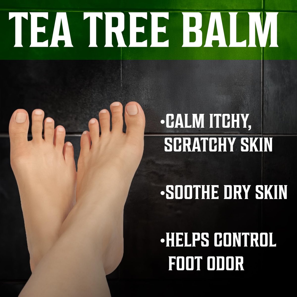 Viking Revolution Teebaumöl-Balsam - Fußcreme für trockene Haut - Tiefenfeuchtigkeitsspendende Formel mit Aloe Vera, Vitamin E & Eukalyptus - Beruhigt & Hydratisiert raue Hände, Ellbogen & Füße (60 ml, 1er-Pack)