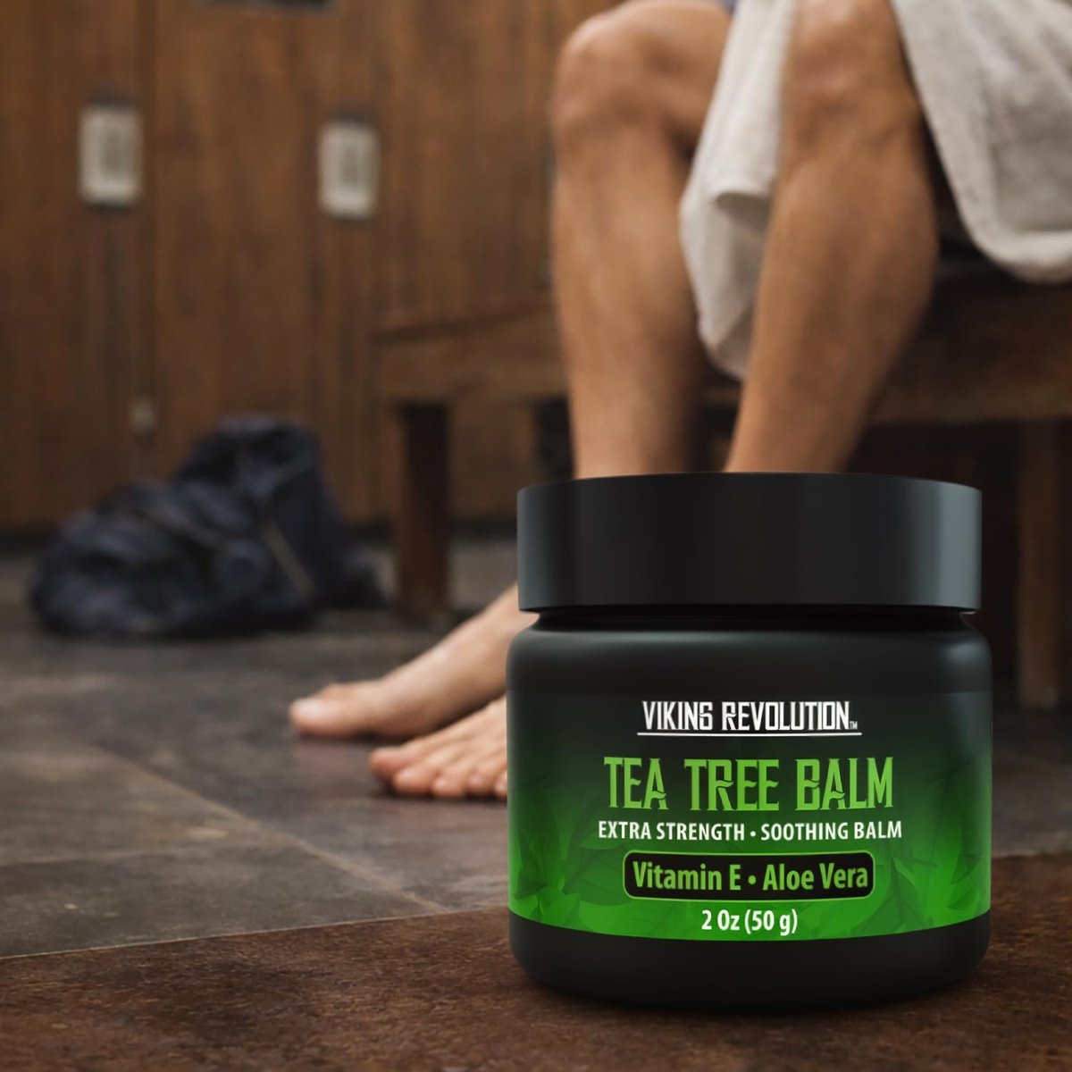 Viking Revolution Teebaumöl-Balsam - Fußcreme für trockene Haut - Tiefenfeuchtigkeitsspendende Formel mit Aloe Vera, Vitamin E & Eukalyptus - Beruhigt & Hydratisiert raue Hände, Ellbogen & Füße (60 ml, 1er-Pack)