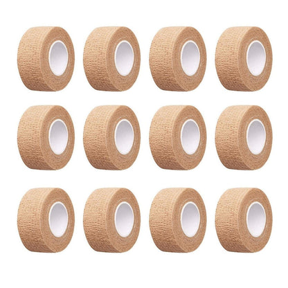 12er-Pack 2,5 cm breites hautfarbenes elastisches selbstklebendes Bandagenband, Finger-Tape, Bandagenwickel für Handgelenk und Knöchel, Stuhl- und Tischbeine zur Reduzierung von Reibung und Geräuschen