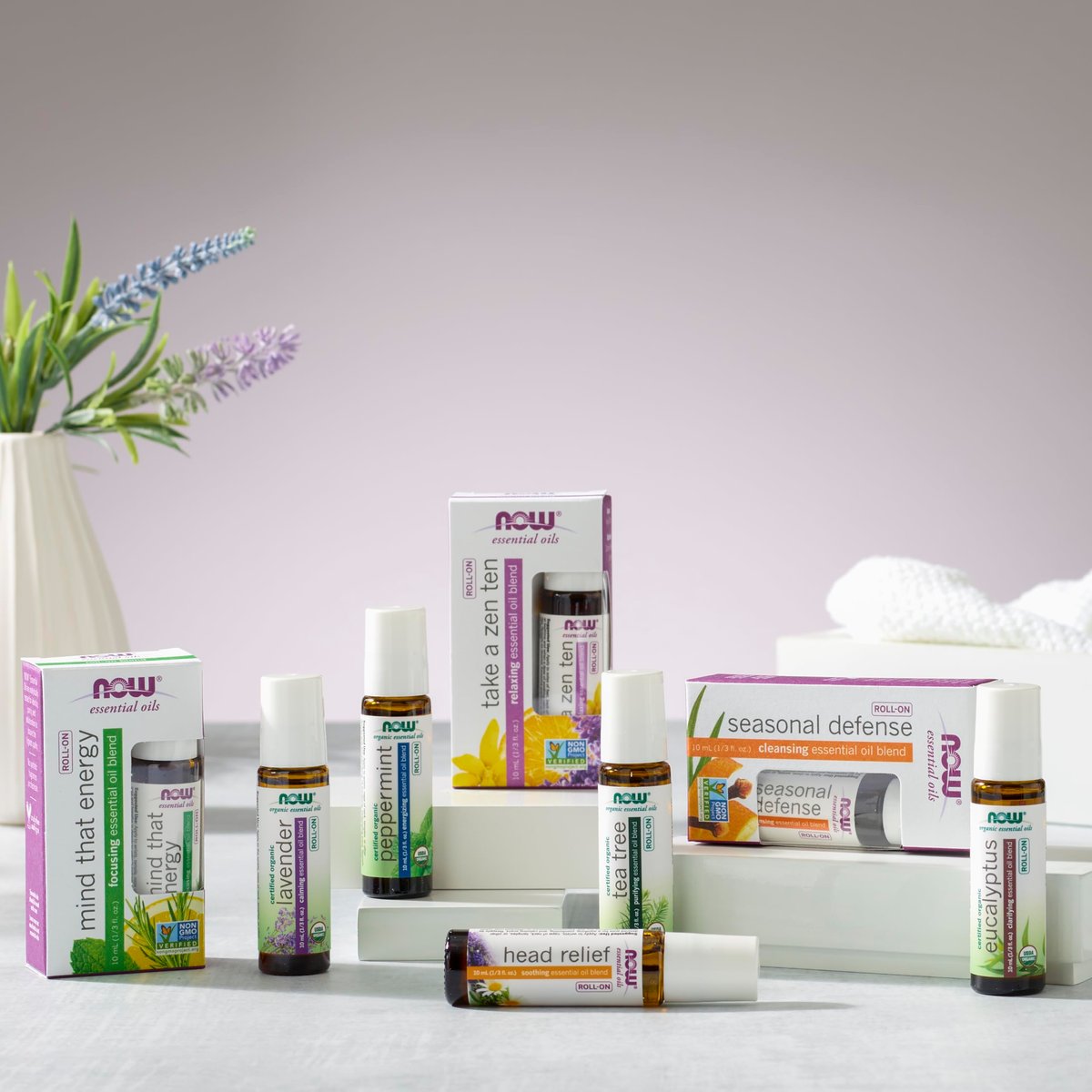 NOW Foods Bio Lavendel Roll-On Ätherisches Öl, beruhigende Mischung, zertifiziert biologisch, 10 ml