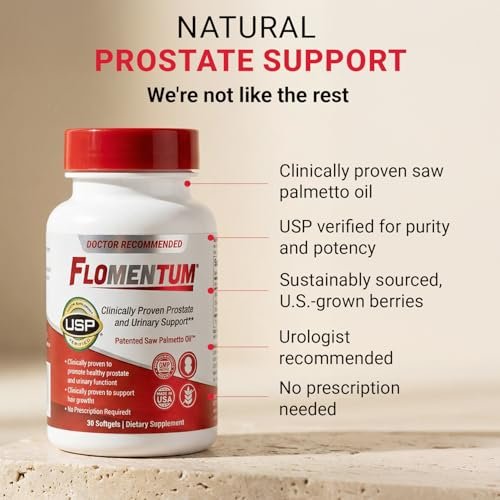 Flomentum® Sägepalme für Männer – Prostatakomplex mit 320 mg, tägliche Unterstützung für die Prostata-Gesundheit und gesunden Harnfluss, 30 Kapseln