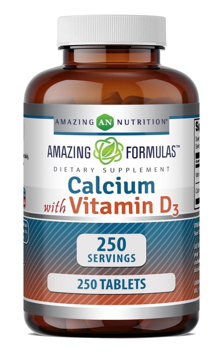 Amazing Formulas Calcium 600 mg mit Vitamin D3 400 IE Tabletten – Nahrungsergänzungsmittel – Non-GMO – Glutenfrei – Hergestellt in den USA – 250 Tabletten