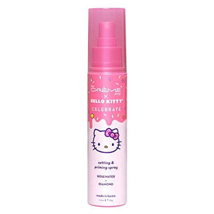 The Crème Shop x Hello Kitty - Korean Skin Care Celebrate Priming & Setting Facial Spray (Rosenwasser & Diamant) - Feuchtigkeitsspray für Make-up, natürliche Essenz