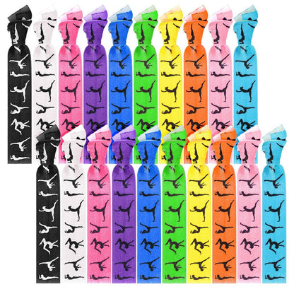 BBTO 20 Stücke Mädchen Gymnastik Haargummis Turnhaarbänder Accessoires Stoff Schleife Pferdeschwanz Halter No Crease Sport für Weihnachten Frauen Team Geschenke (Klassische Farben)