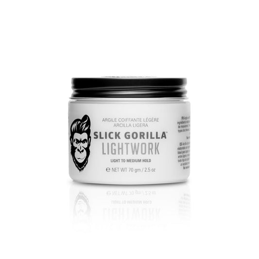Slick Gorilla Lightwork Matte Hair Clay für Männer 2,5 oz | Mattes Finish | Flexibler Halt | Leichte Styling-Clay | Wasserbasiert | Natürliche Textur | Nicht fettende Pflege-Clay für den täglichen Gebrauch