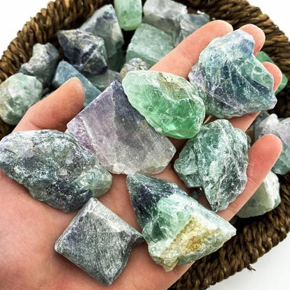 Simurg Roher Fluoritstein 1lb – Regenbogen-Fluorit-Rohkristall der Güteklasse A für Lapidary, Tumbling, Cabbing, Polieren, Reiki-Heilung