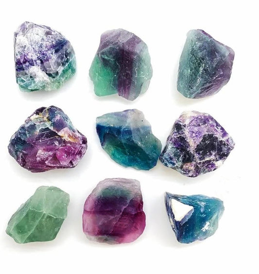 Simurg Roher Fluoritstein 1lb – Regenbogen-Fluorit-Rohkristall der Güteklasse A für Lapidary, Tumbling, Cabbing, Polieren, Reiki-Heilung