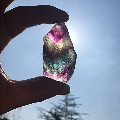 Simurg Roher Fluoritstein 1lb – Regenbogen-Fluorit-Rohkristall der Güteklasse A für Lapidary, Tumbling, Cabbing, Polieren, Reiki-Heilung